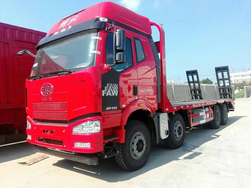 國六新款JK6解放前四后八平板運(yùn)輸車