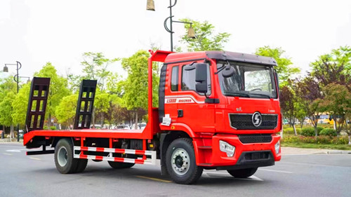 陜汽德龍L5000單橋平板運(yùn)輸車(12噸拖車)